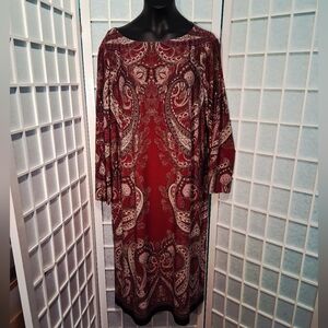 London Times Burgundy Paisley Dress 6423